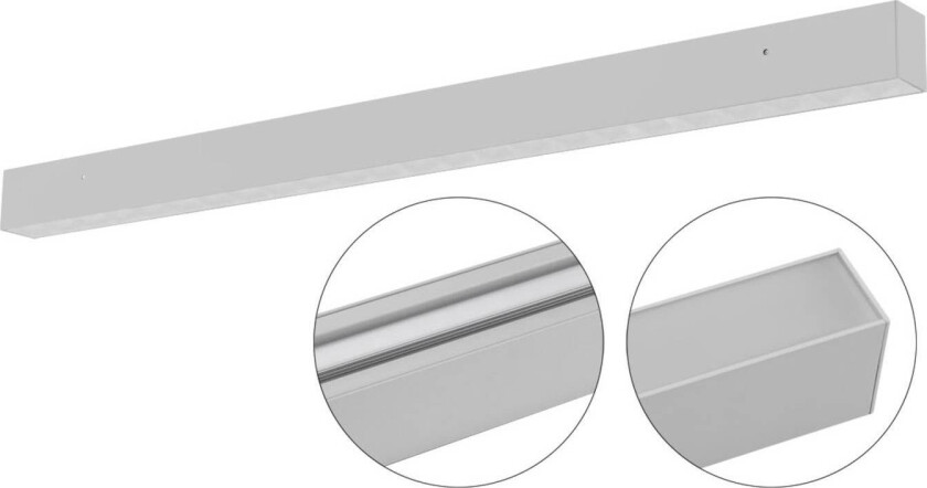 Munus LED-taklampe i sølv 50W