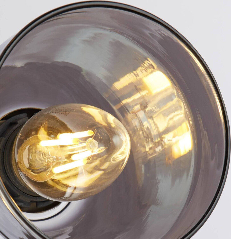 Gulvlampe Classy 3 lyskilder, røykglass