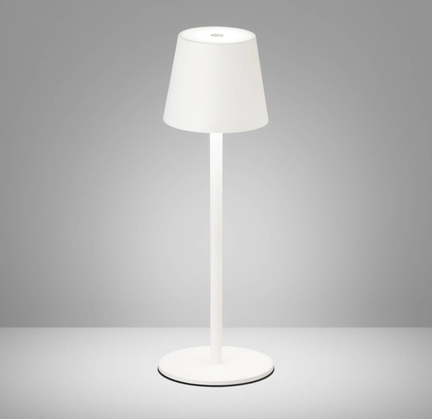 LED bordlampe Tropea med batteri, sandhvit