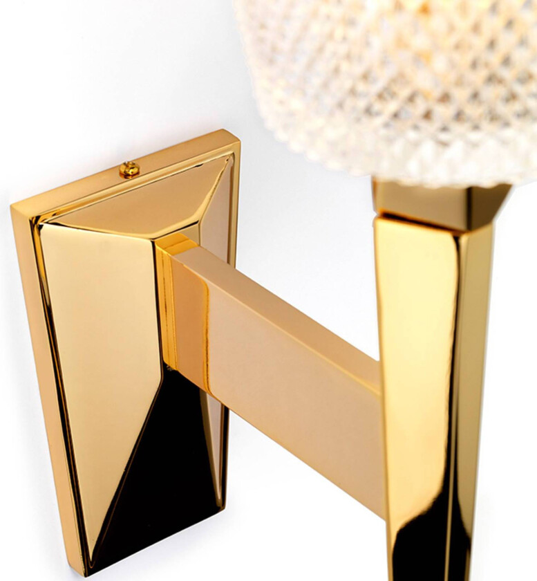 LED vegglampe Verity, IP44, polert gull