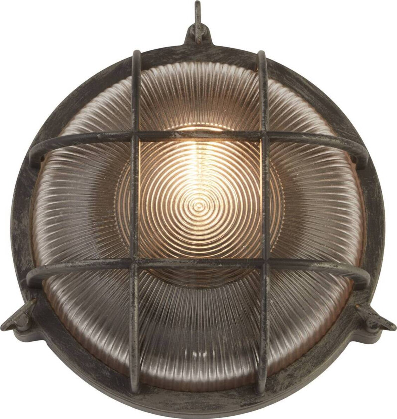 Lampe til båt Porto rund, svart-sølv