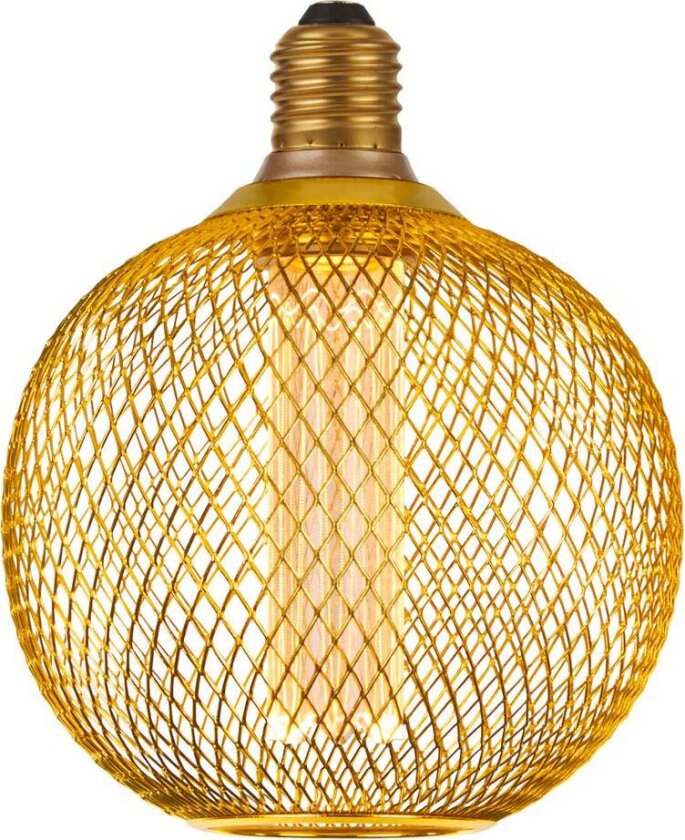 LED-pære E27 Mesh 3,4W 3 000 K Ø 12cm gull