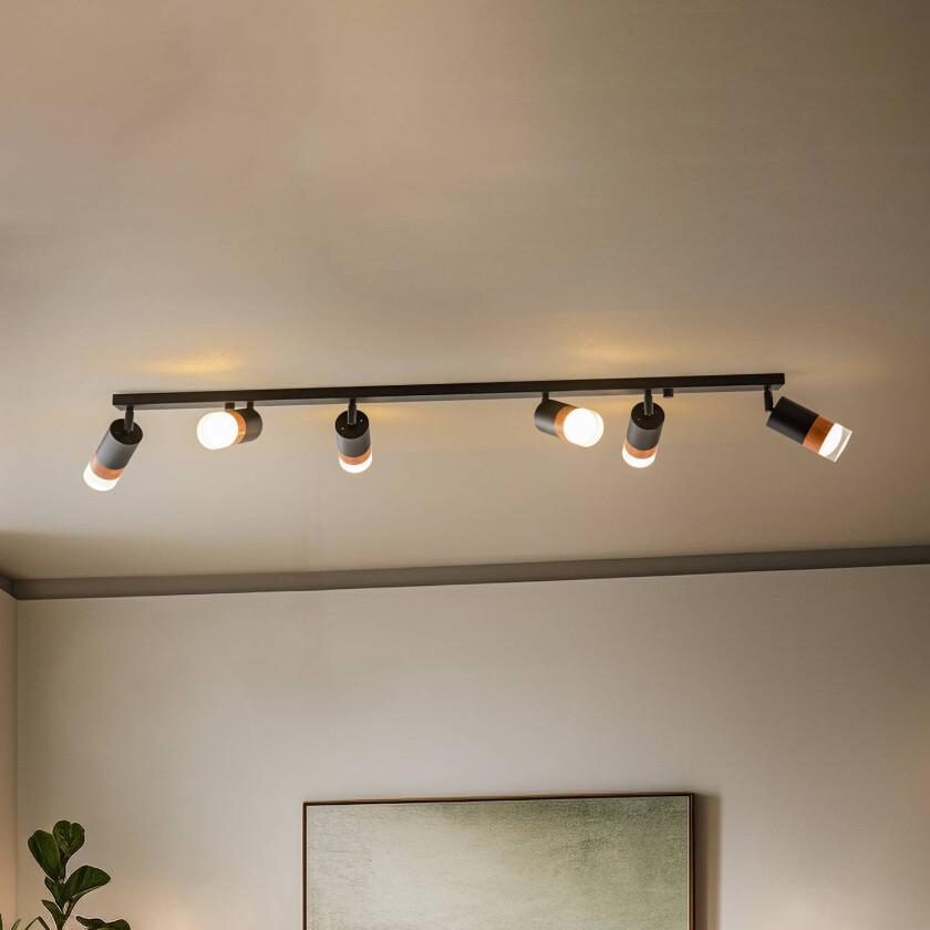 Fida downlight, 6 lyskilder, svart