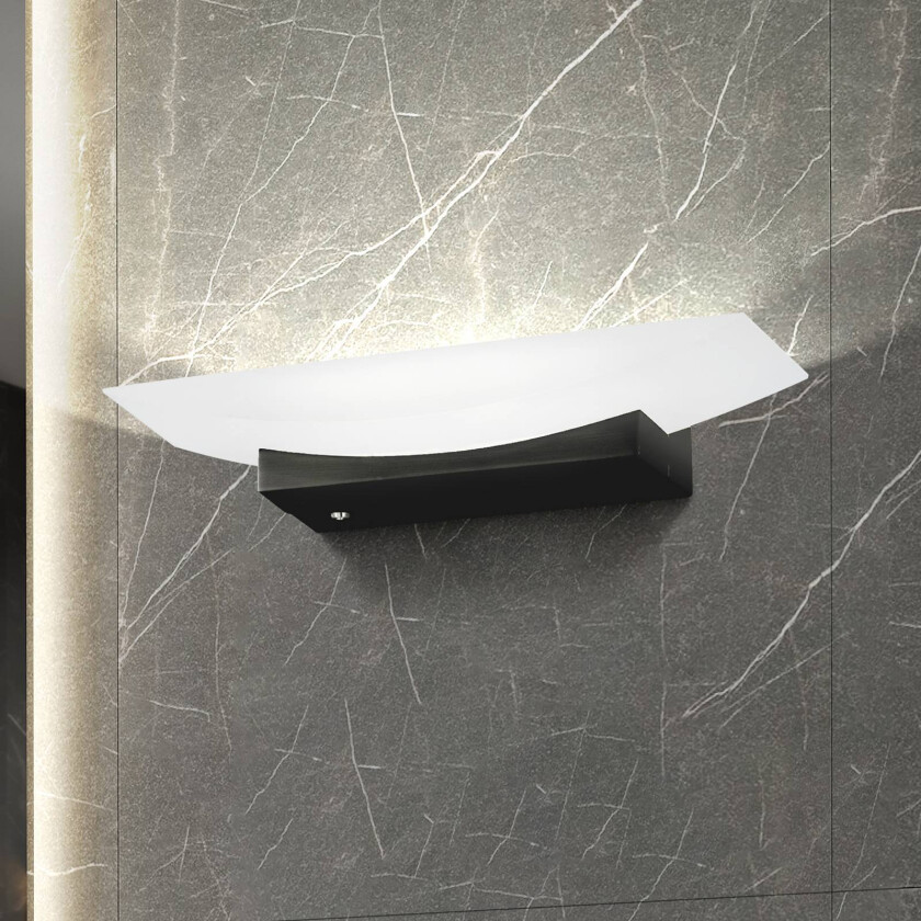 LED-vegglampe Bowl TW CCT bredde 30 cm, svart