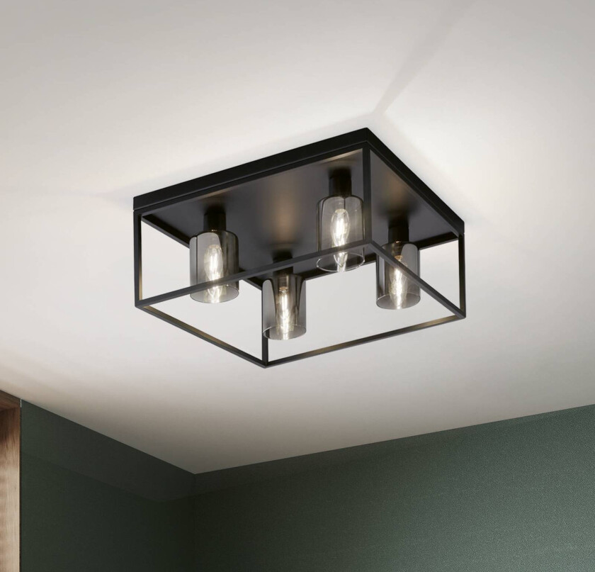 Taklampe Iska med ramme, 4 lyskilder