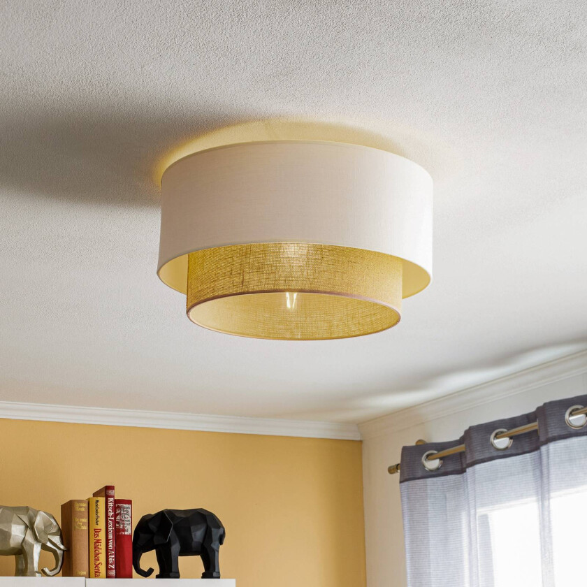 Taklampe Boho, Ø 45 cm ecru/jute