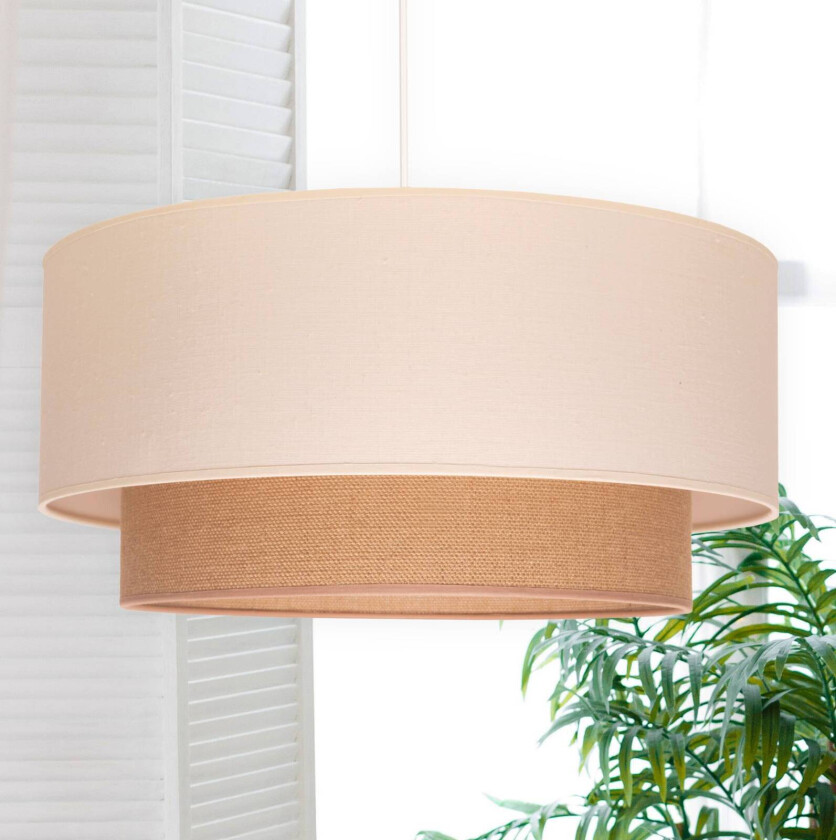 Hengelampe Boho, Ø 60 cm 1 lk ecru/jute brun