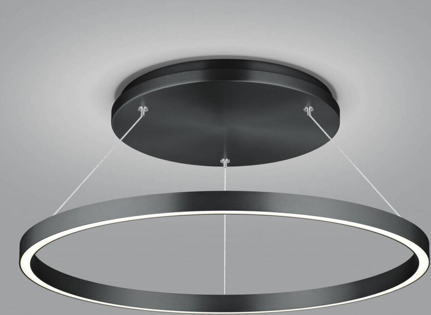 LED-hengelampe Lisa-D, ringformet, svart