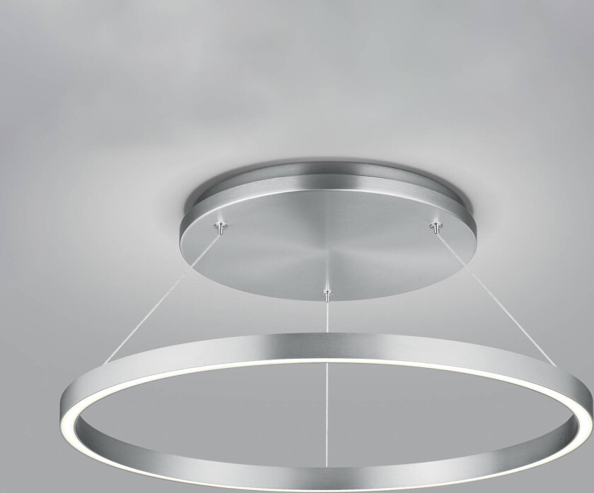 LED-hengelampe Lisa-D, ring, matt nikkel