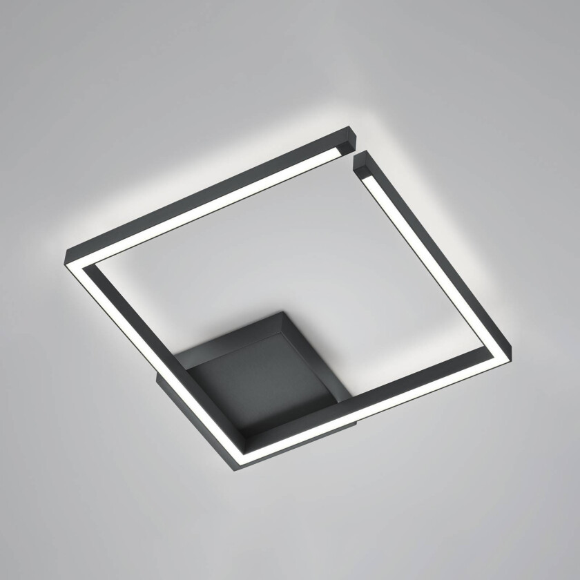 Yoko LED taklampe, opp/ned, 40x40 cm, svart