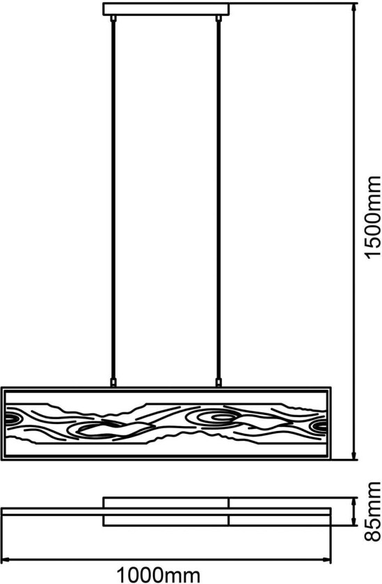 LED-hengelampe Chaumont av tre