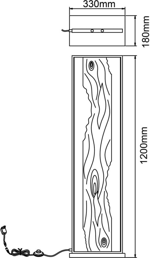 LED gulvlampe Chaumont av tre