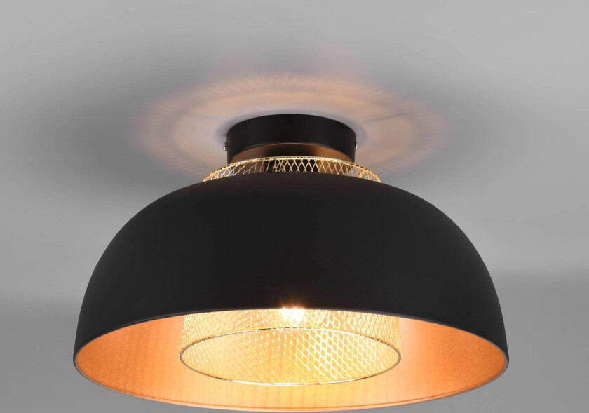 Taklampe Punch, svart/gull, Ø 35 cm