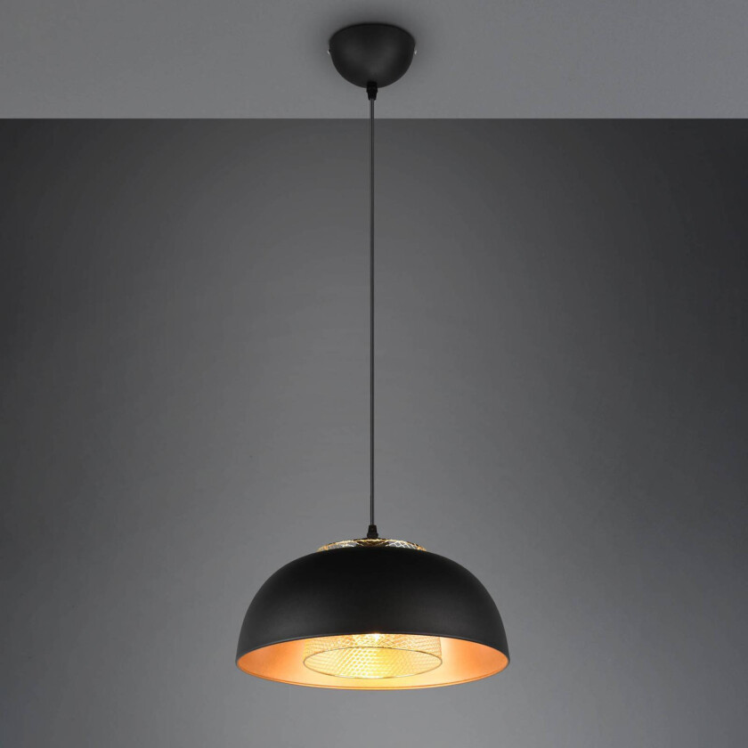 Punch pendellampe svart/gull med ett lys Ø 35 cm