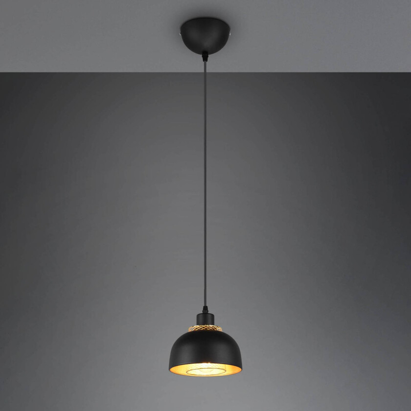 Punch pendellampe svart/gull, enkeltlys Ø 18 cm