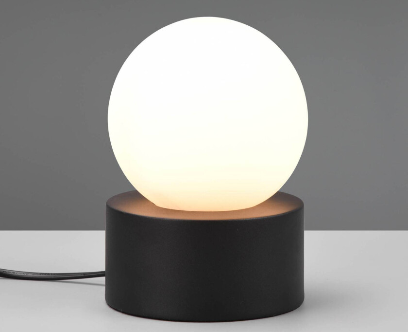 Bordlampe Countess, opalglass, metallfot svart