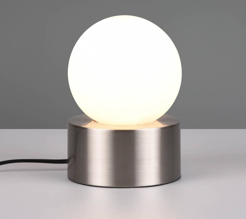 Bordlampe Countess, opalglass, metallfot nikkel