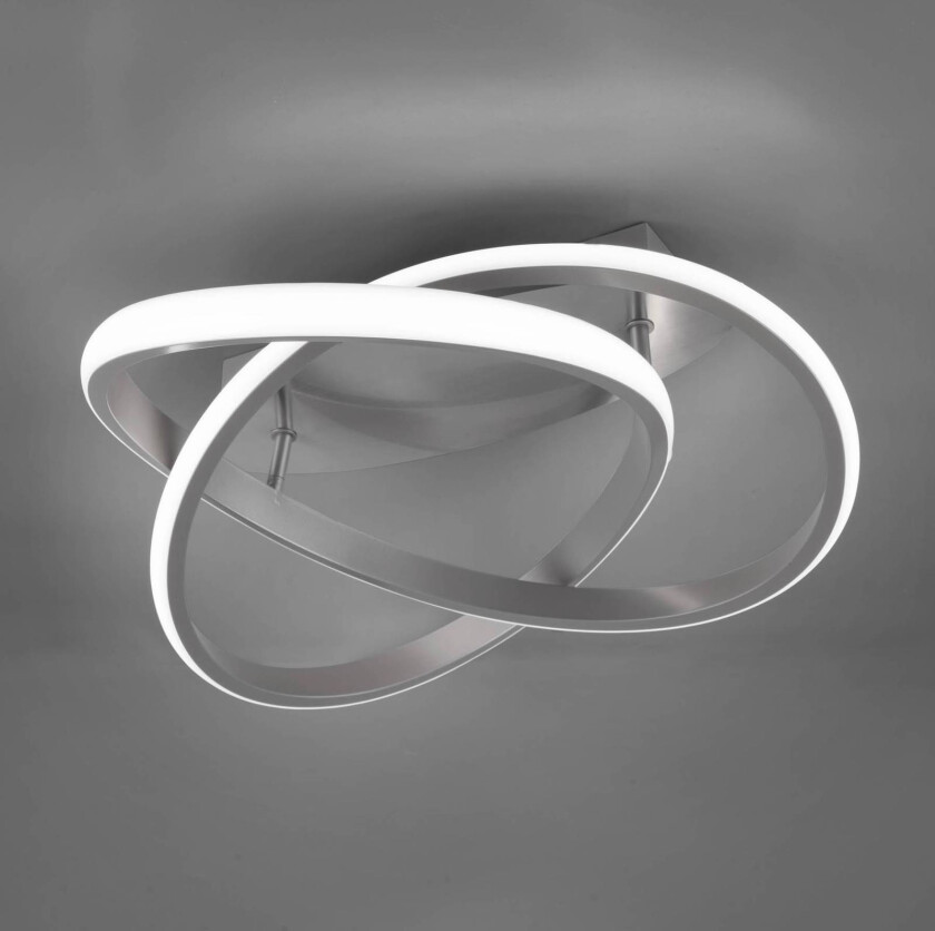 LED-taklampe Course, matt nikkel, 4 000K, Ø 45 cm