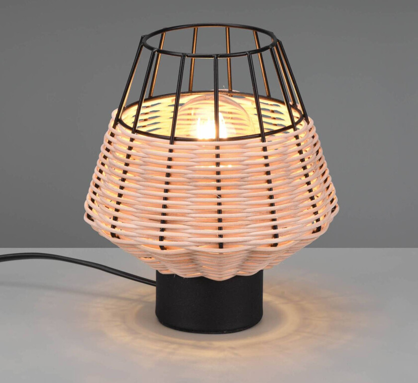 Bordlampe Borka med rotting og bur, natur