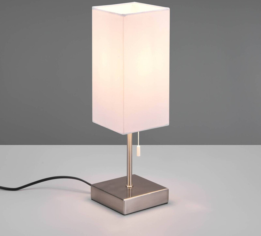 Bordlampe Ole med USB-tilkobling, hvit/nikkel