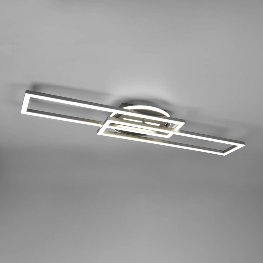 LED-taklampe Twister roterbar fjernkontroll nikkel