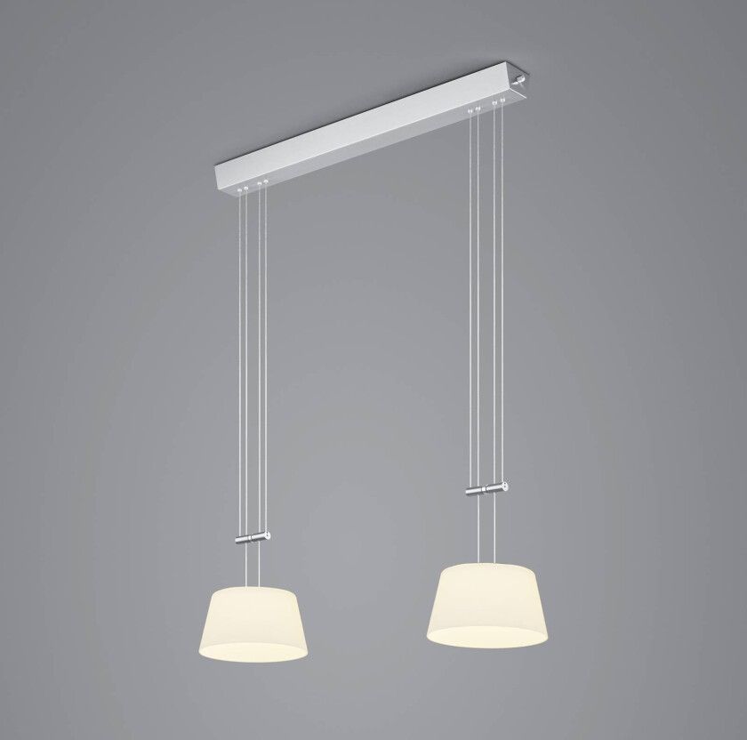 Conus LED-pendel, 2-lys, forniklet, nikkel