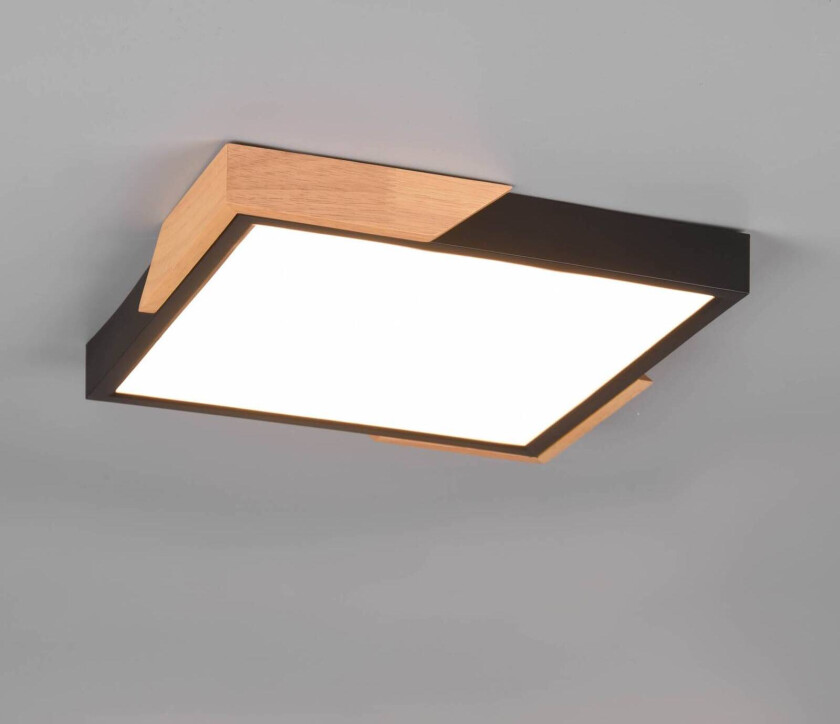 LED-taklampe Meta, 31,5 x 31,5 cm, 3 000 K, svart