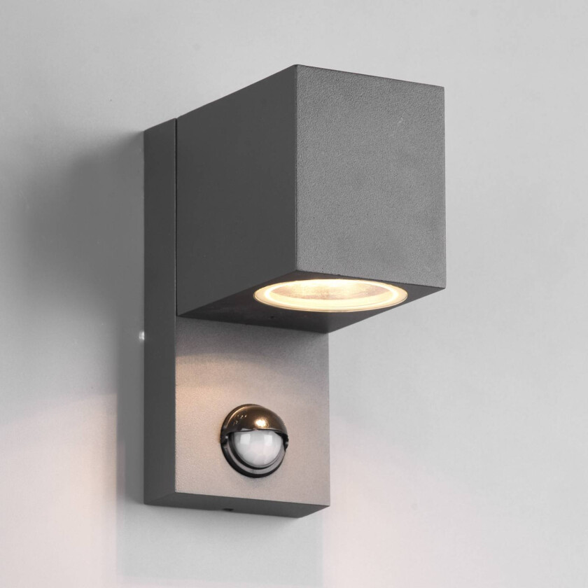 Utevegglampe Roya 1 lysk. sensor kantet antrasitt