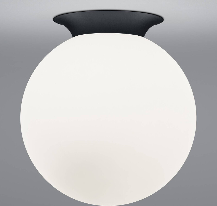 Taklampe Blob, kuleformet skjerm i opalt glass, Ø 30 cm