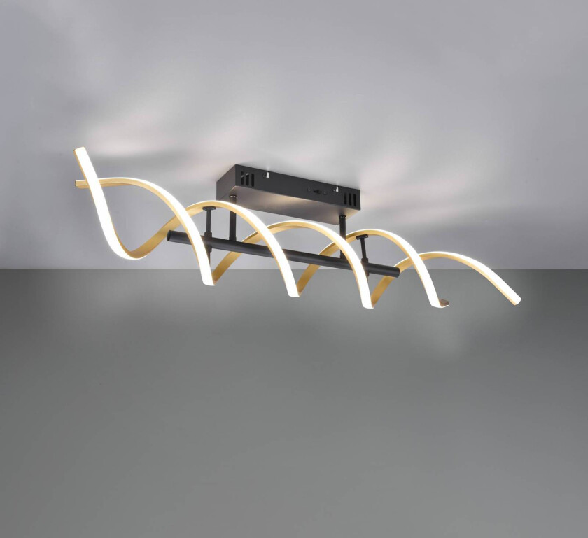 LED-taklampe Sequence, dimbar, CCT, messing