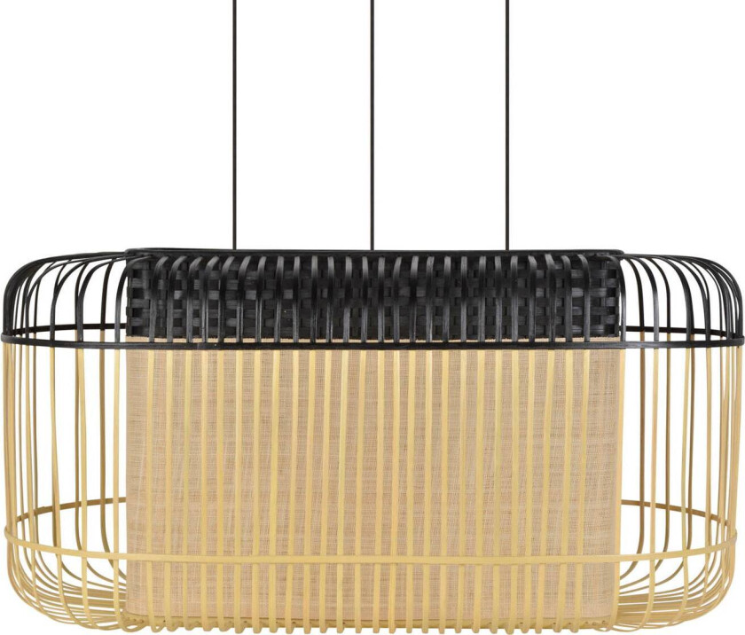 Bamboo oval XL-pendel svart/naturlig