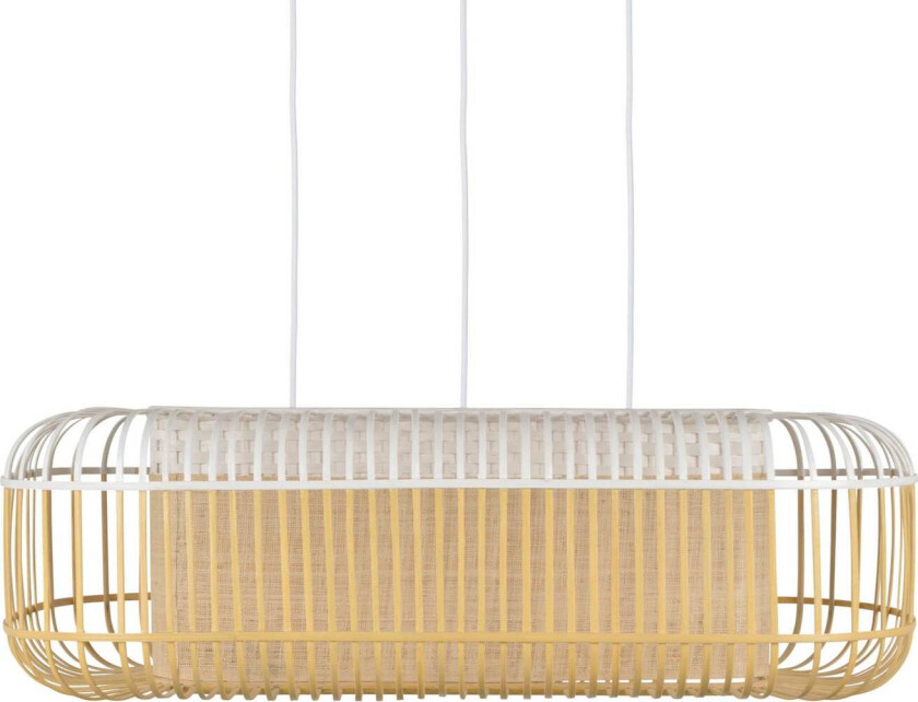 Bamboo oval L anheng hvit/naturell