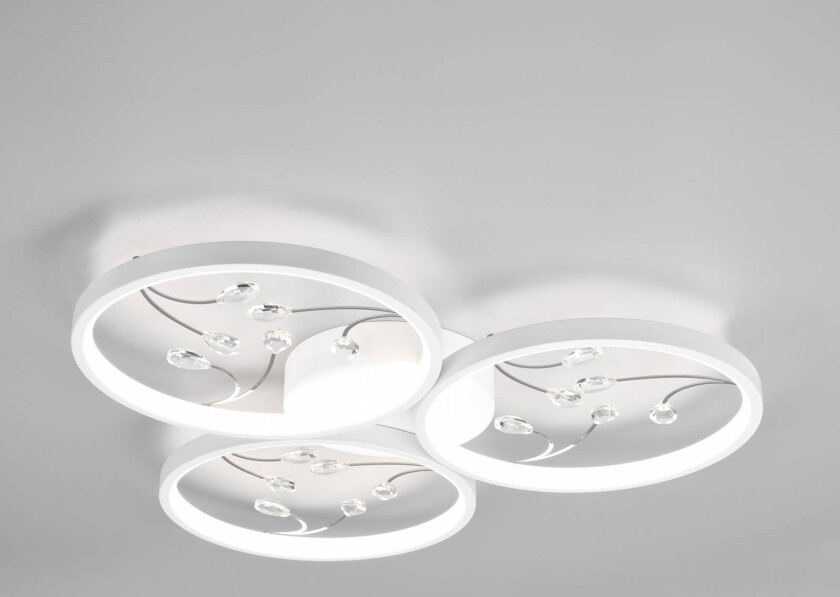 LED-taklampe Groovy med tre lys, hvit 4 000 K