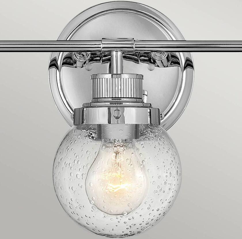 Vegglampe til bad Poppy, 3 lyskilder, krom