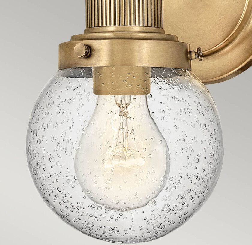 Vegglampe til bad Poppy, 1 lyskilde, messing