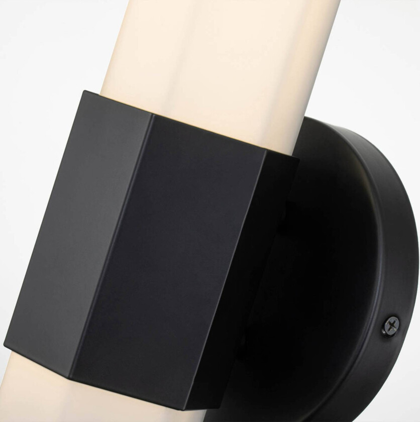 LED-vegglampe til bad Facet Single, 3 000 K, svart