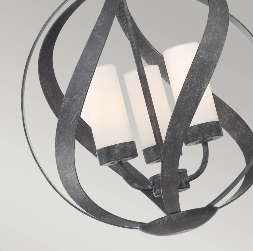 Hengelampe Blacksmith svart/hvit, Ø 40,7 cm