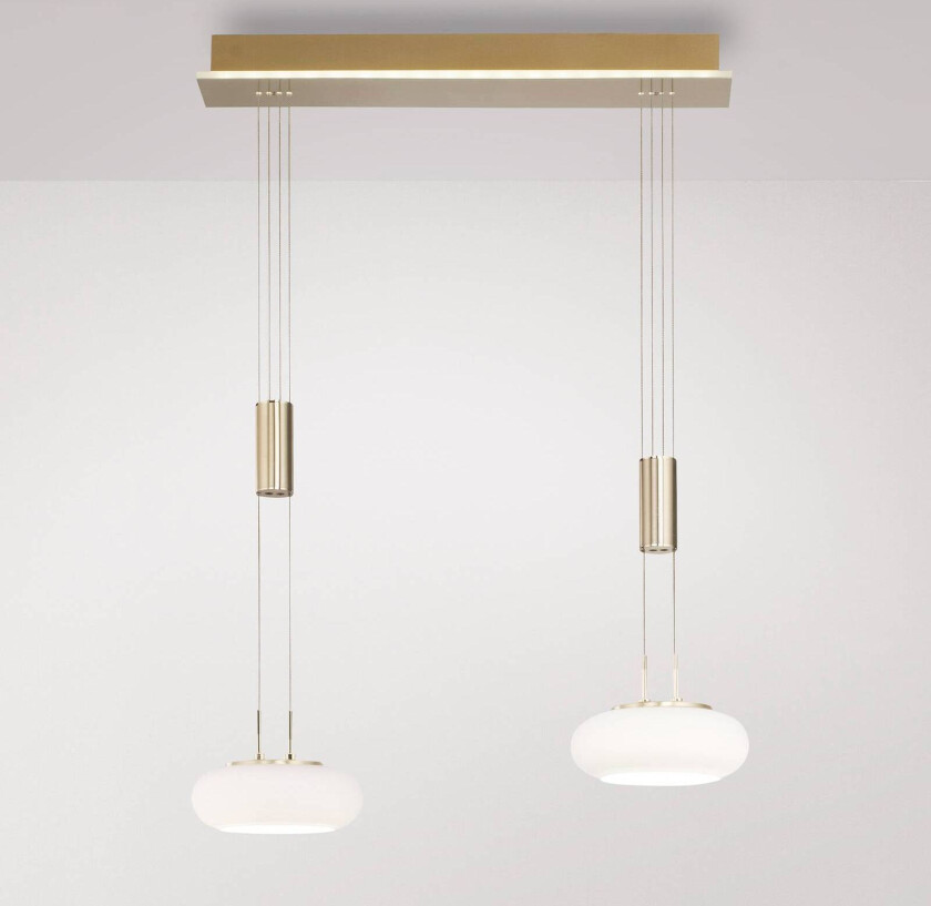 Paul Neuhaus Q-ETIENNE LED-hengelampe 2lk, messing