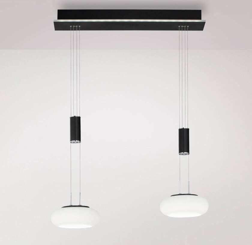 Paul Neuhaus Q-ETIENNE LED-hengelampe 2 lk, svart