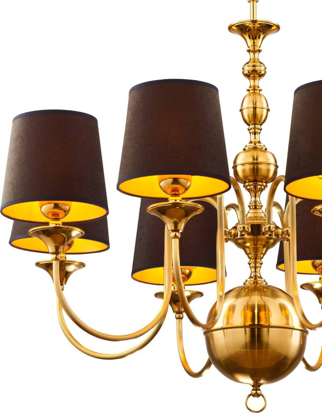 Lysekrone Baranio med stoffskjermer 8 lyskilder