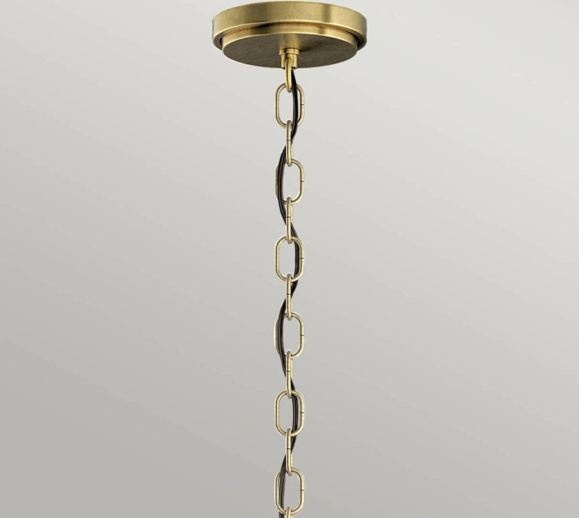 Hengelampe Roux, messingfarget med glasselementer