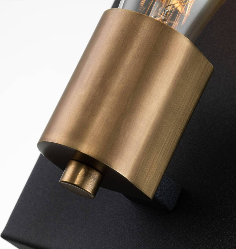 Vegglampe Silas, svart, 1 lyskilde, 15 x 22,5 cm