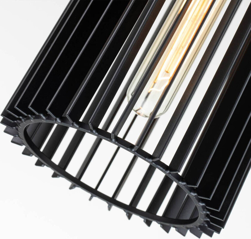 Hengelampe Linara, svart/messing, 1 lyskilde