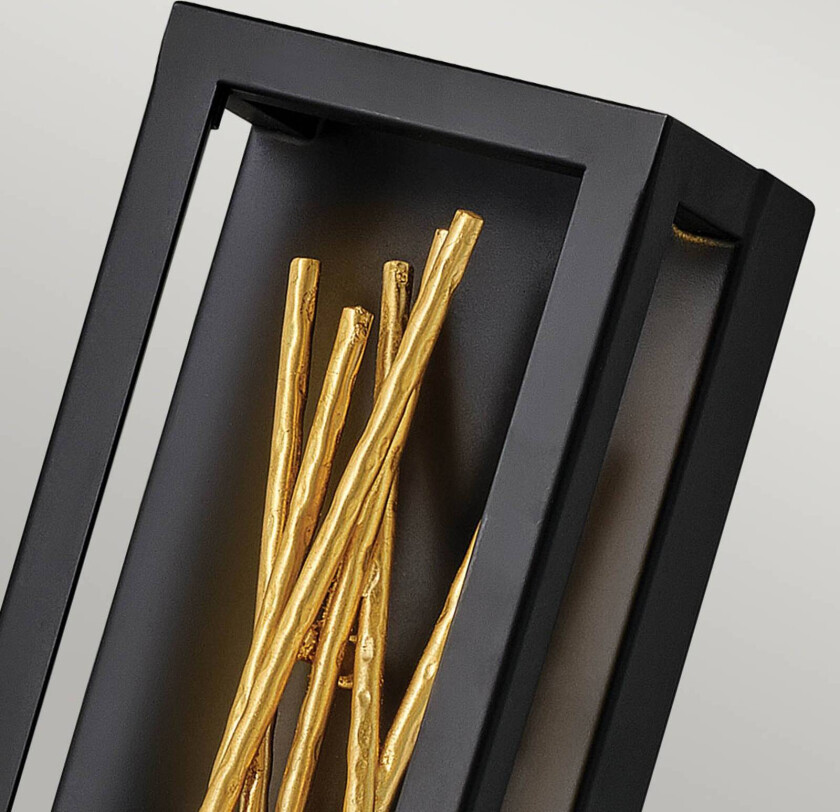 LED-vegglampe Styx, svart, 3 000 K 15 x 61 cm