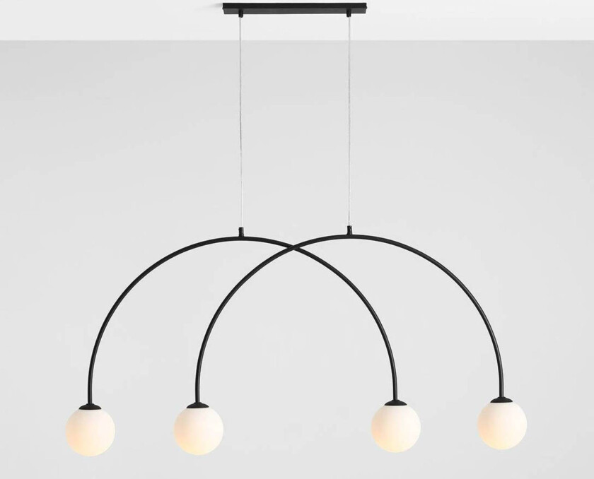 Hengelampe Alison, svart/hvit, 4lk, bue, 129cm