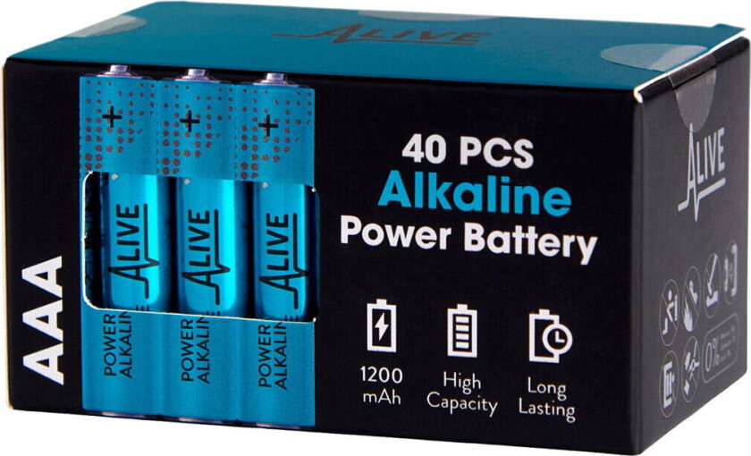 AAA-batterier, 40 stk.