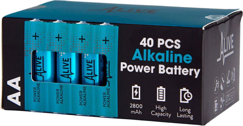 AA-batterier, 40 stk.