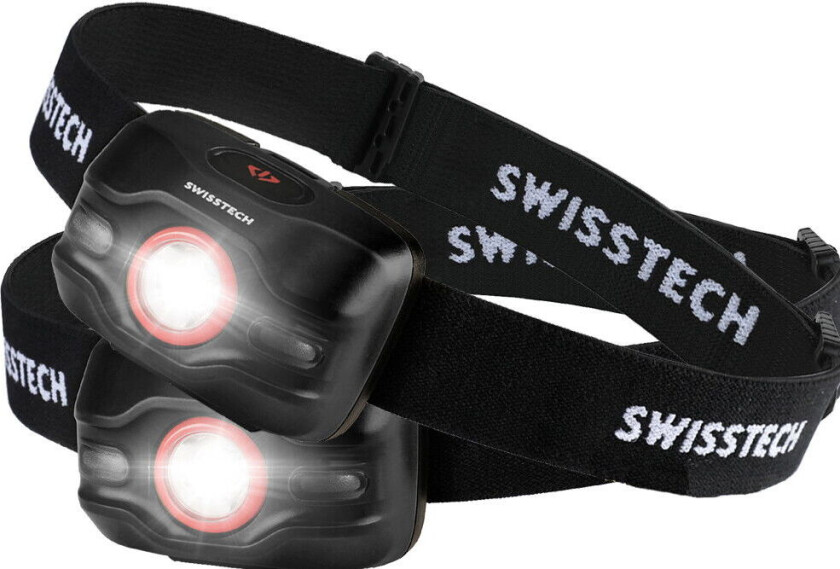 Swiss Tech LED-hodelykt sett, 250 lm -sort