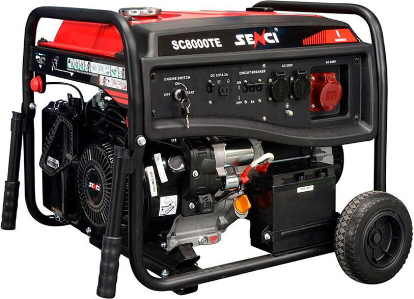 Strømaggregat 6,5kW - bensin, 400V