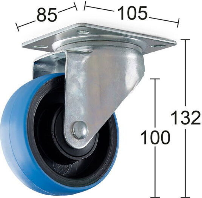 Bilde av Containerhjul, svingbart